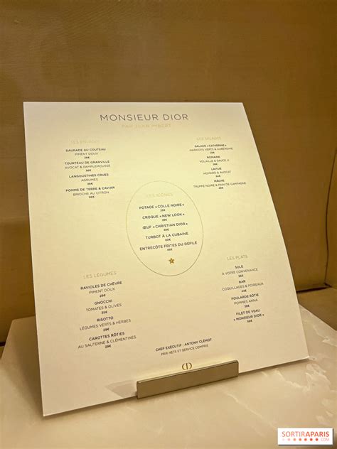 café dior paris menu